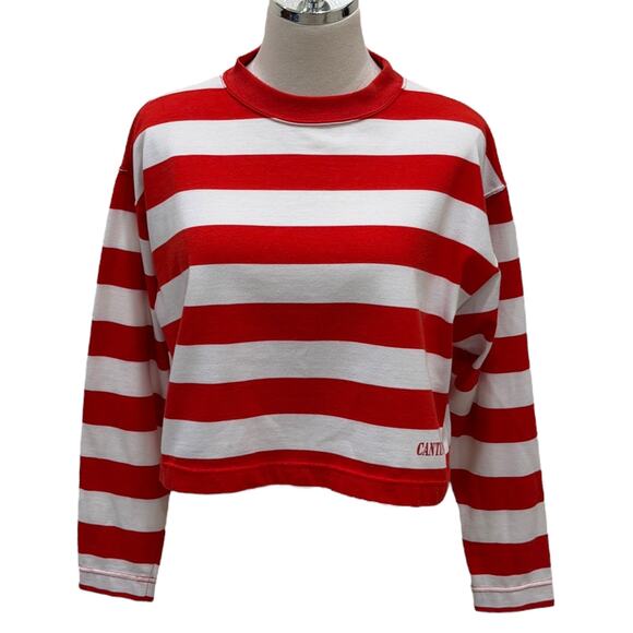 80s Canteen by Camp Beverly Hills Striped Crew Long Sleeve Top - Picture 2 of 8